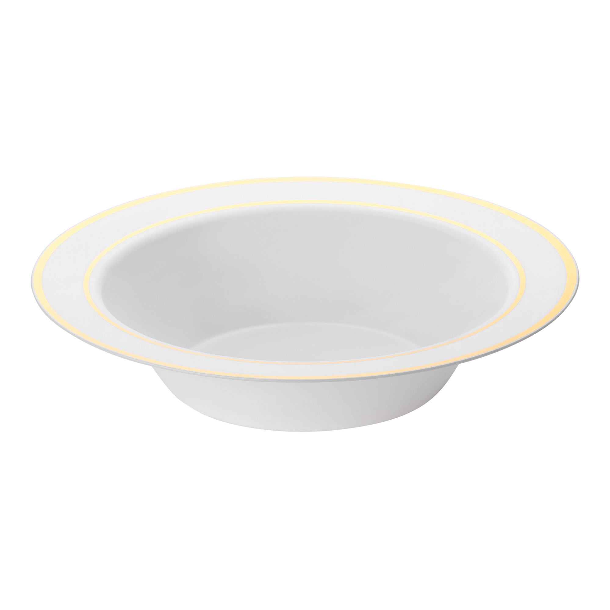 Smarty Had A Party White With Gold Edge Rim Plastic Soup Bowls 12 Oz